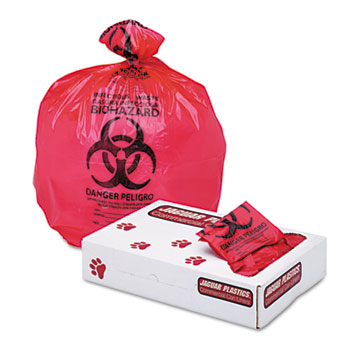 POLYLINER 33X39 RED INFECTIOUS WASTE IMPRINT 1.3ML / 33 GAL