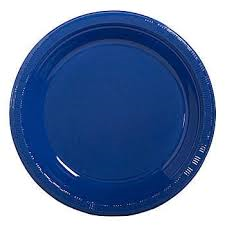 DINNER PLATES 10&quot; PLASTIC BLUE