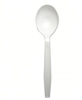 SOUP SPOON MED WHT PLSTC 1000/CASE #111924