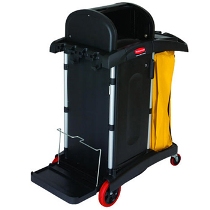 HIGH SECURITY JANITOR CART BK